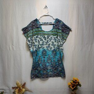 Vanity Sleeveless Print Top XL Boho Style Paisley Soft Cotton Lightweight Casual